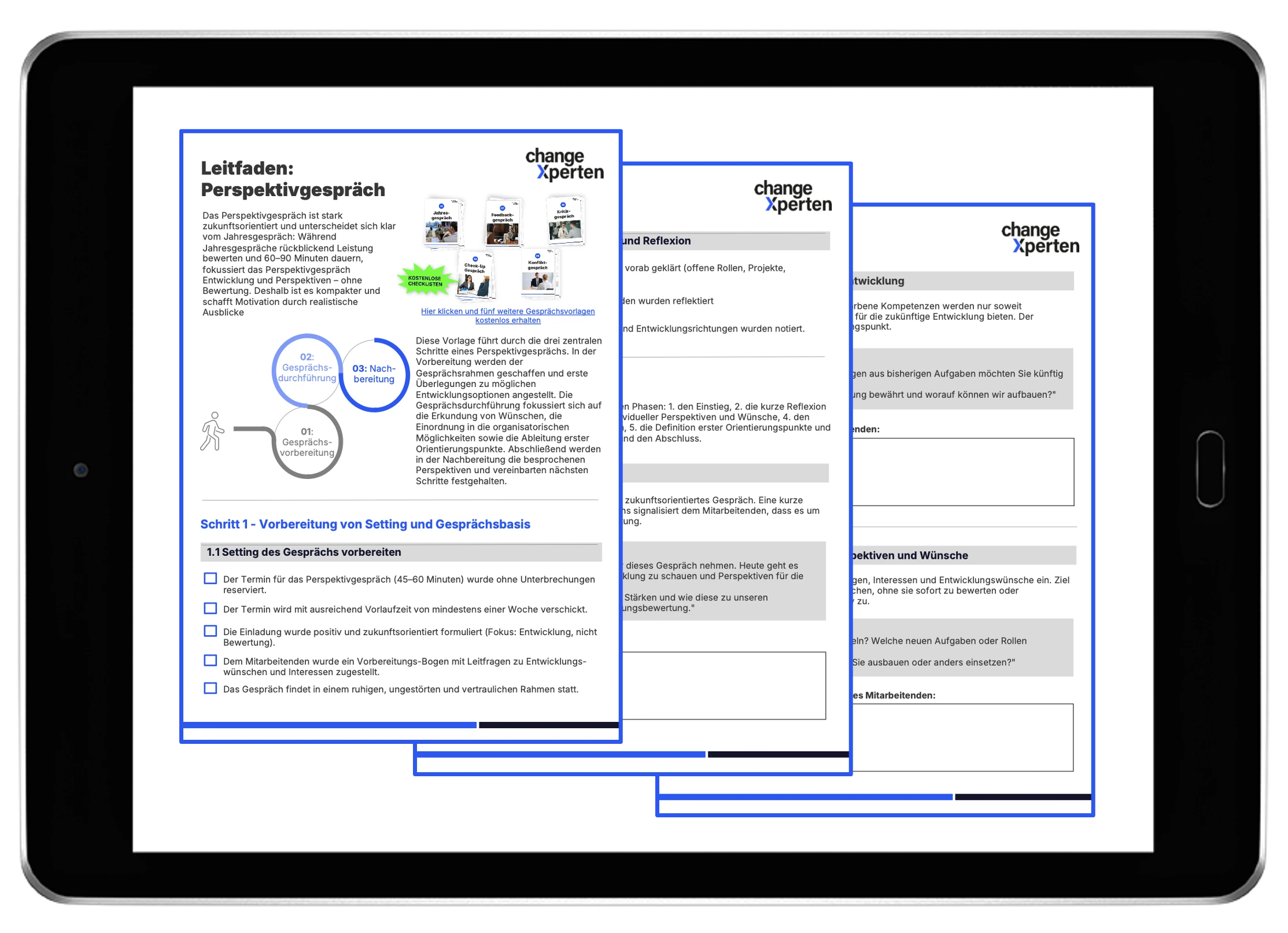 Vorschau der "Entwicklungsgespräch mit Mitarbeitern"-Vorlage 
